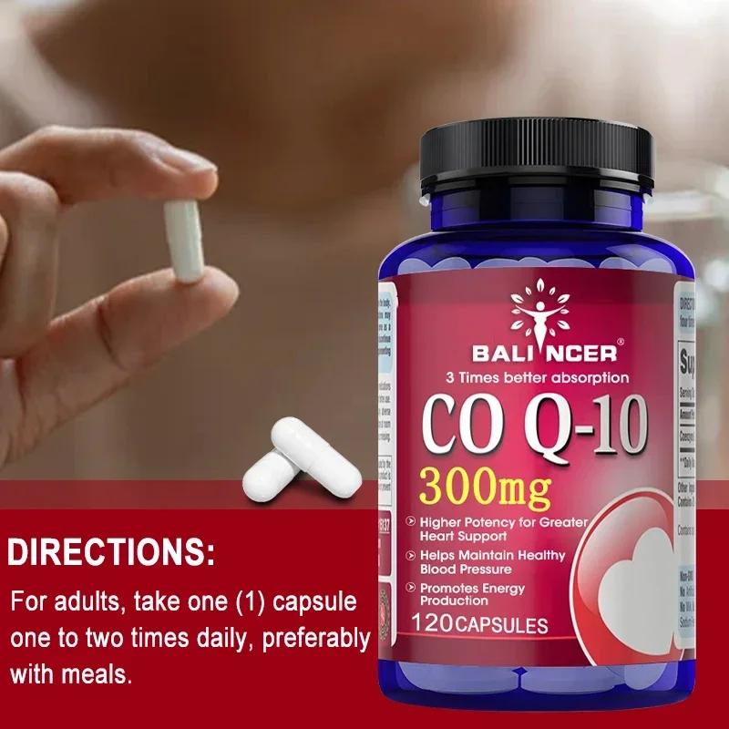 300 Mg Organic Ultra High Absorption COQ10 Coenzyme Q10 Vascular and Heart Health Blood Pressure Energy Suitable for Adults