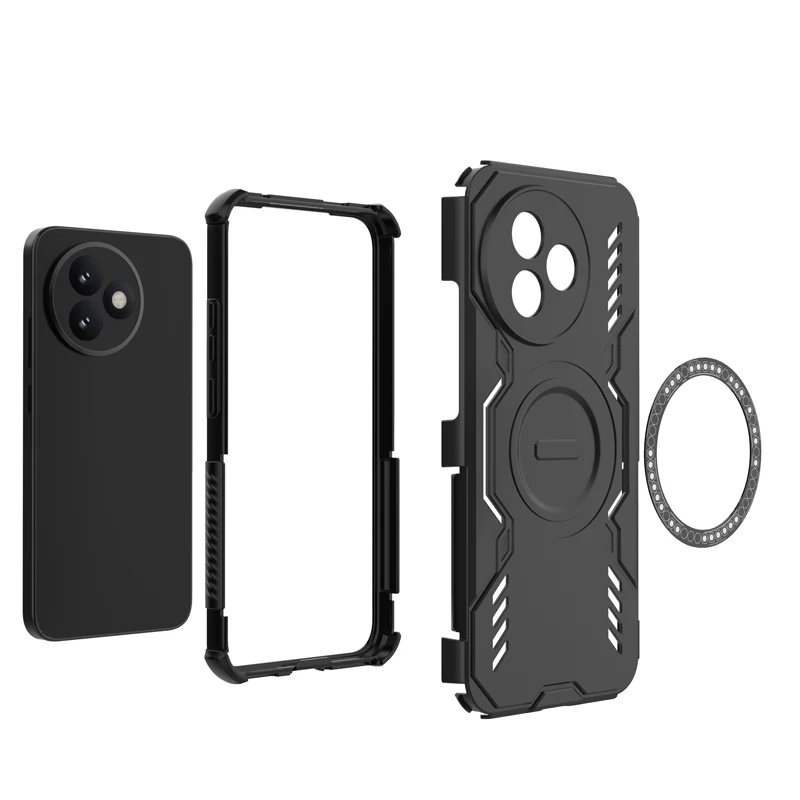 Shockproof Magnetic Adsorption Durable Phone Case with Heat Dissipation, PC+TPU Bumper Cover