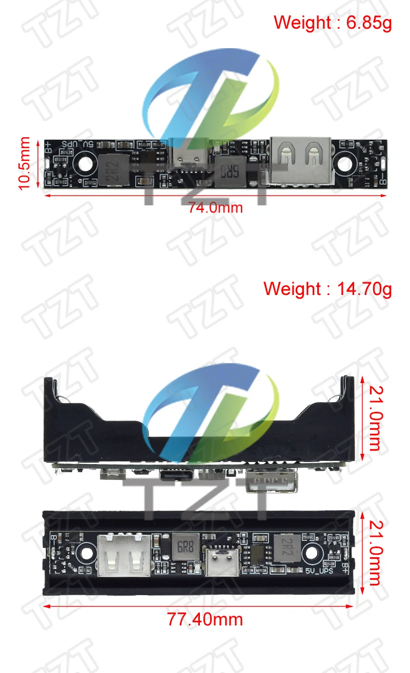 TZT 1/3 Stück DC 5V 18650 Lithium-Batterieladegerät DC-DC Step-Up-Booster UPS-Konverter Lade-Backup-Stromversorgung – Detail 2
