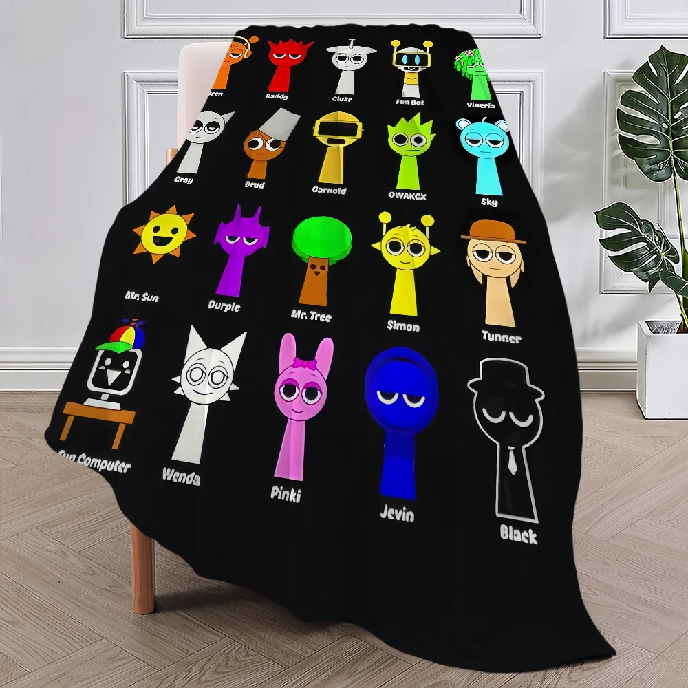 Sprunki Incredibox Game Blanket Plush Nap Sofa rug for Living Room Warm Office Bedroom Birthday Home Travel Kid Gifts 2