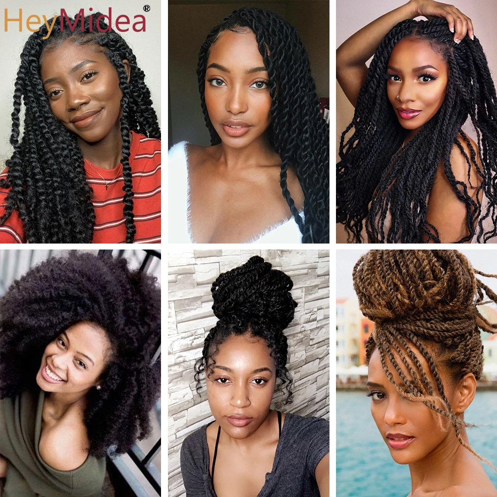Marley Hair for Twists 18 Inch Long Afro Kinky Marley Braids Hair Kanekalon Synthetic Marley Braiding Hair Extensions Heymidea images - 6
