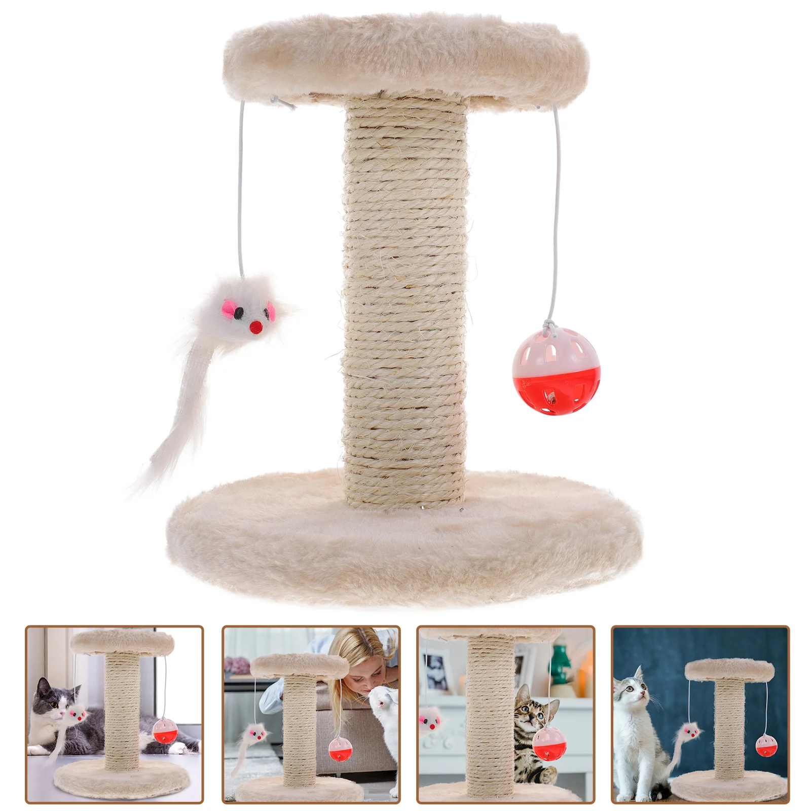 

Cat Scratch Post Decorative Scratching Pole Cats Claw Scratcher Vertical Gifts for Carpet Household