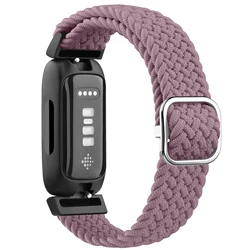 Braided Elastic Nylon Adjustable Strap Bracelet Wristband - inspire hr (Smoke purple)