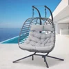 Hammocks, 2 Person Hanging Egg Chair with Stand for Outdoor, Hand Made Rattan Wicker Double, Hammocks 2