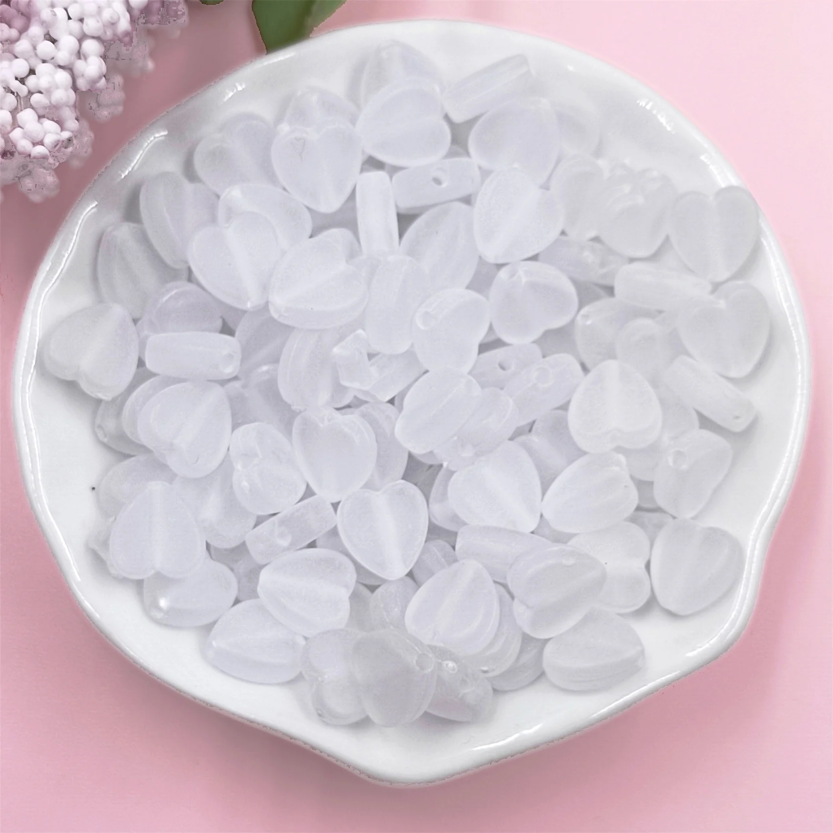 200 Stück Mini-Acryl-Perlen – Herz & Stern Motive, 9-11 Mm, Für Schmuck & Basteln