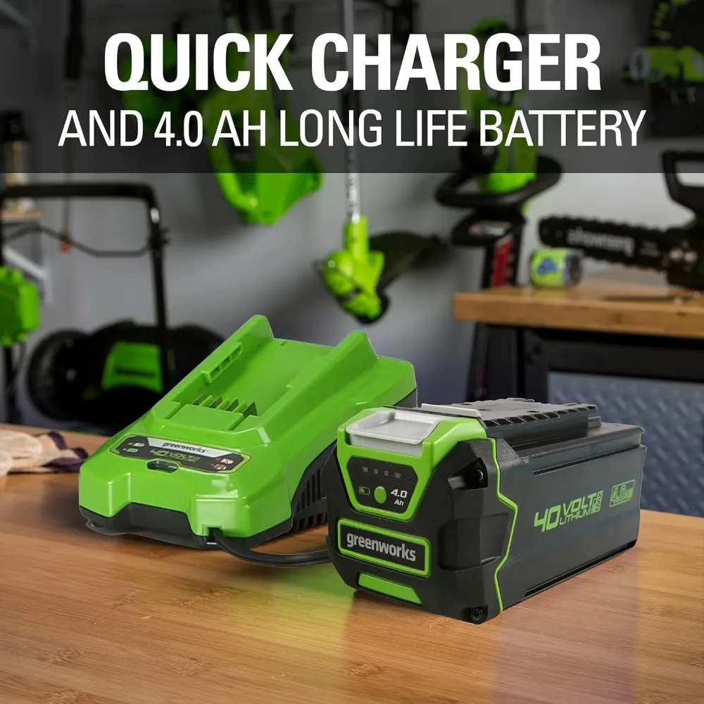 40V 10" Cordless Tiller / Cultivator, 4.0Ah Battery and Charger Included