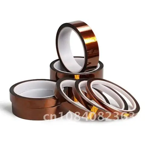 

1Pc Width 3/5/6/8/10/12/15/18/20/25/30mm Length 30M Kap Tape Heat Resistant Polyimide Tape High Temperature Adhesive Insulation