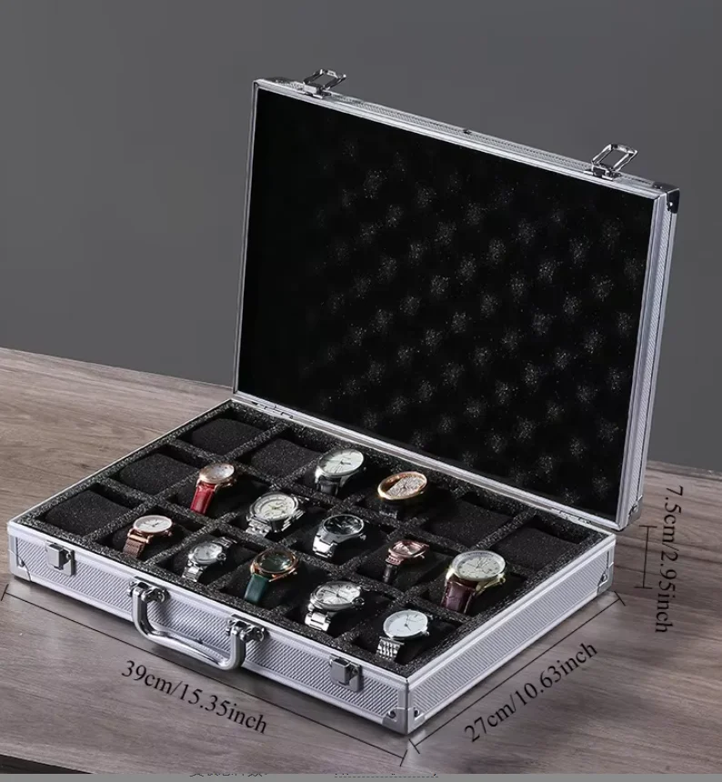 Premium Aluminum Alloy Transparent Watch Case Display Box