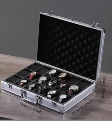 Premium Aluminum Alloy Transparent Watch Case Display Box (Brown)