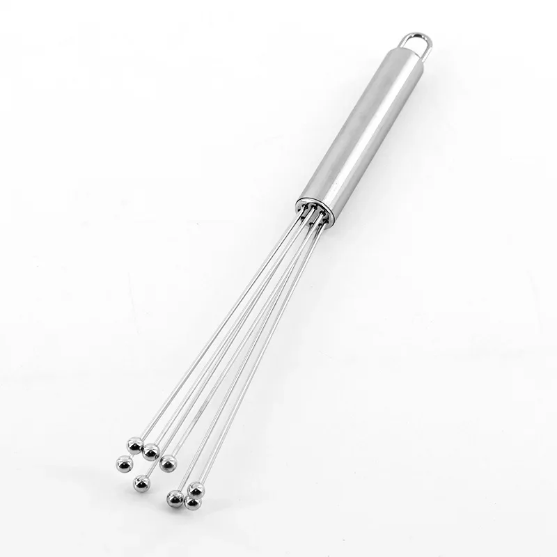 Ball Whisk Stainless Steel Wire Egg Whisk Kitchen Cooking Blending Whisking Beating Egg Mixer Baking Tool 1pcs