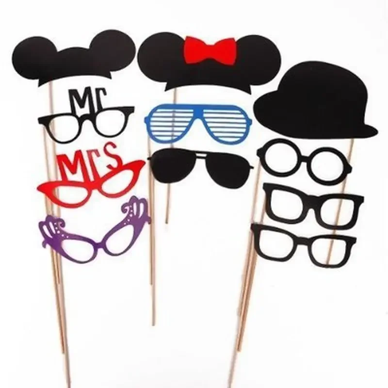 Photo Booth Prop NewHot Sale 31PCS Funny Photo Booth Props Hat Mustache On A Stick Wedding Favors Birthday Party Decoration