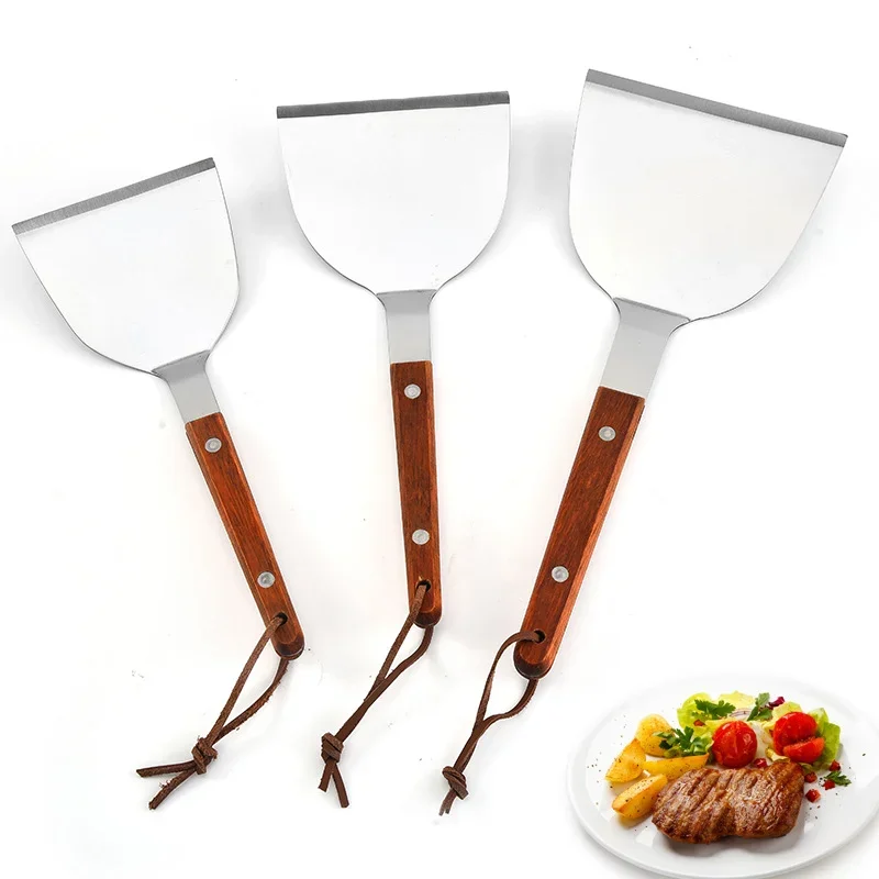 3-Size Stainless Steel Steak Frying Spatula Egg Fish Pancake Turners Wooden Handle Special Shovel Kitchen Cooking Utensils 3-Size Stainless Steel Steak Frying Spatula Egg Fish Pancake Turners Wooden Handle Special Shovel Kitchen Cooking Utensils