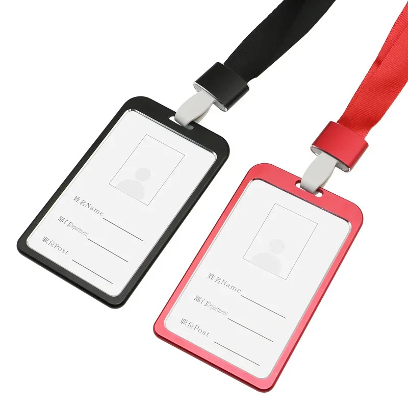 Fashion Unisex Card Cover Women Lanyard Aluminum Alloy Work ID Card Holder Business Work ID Badge Holder Metal Bags Case card holder id card case business card holder id card holder credit card holder wallet card holder card wallet document card wallet wallet card bag