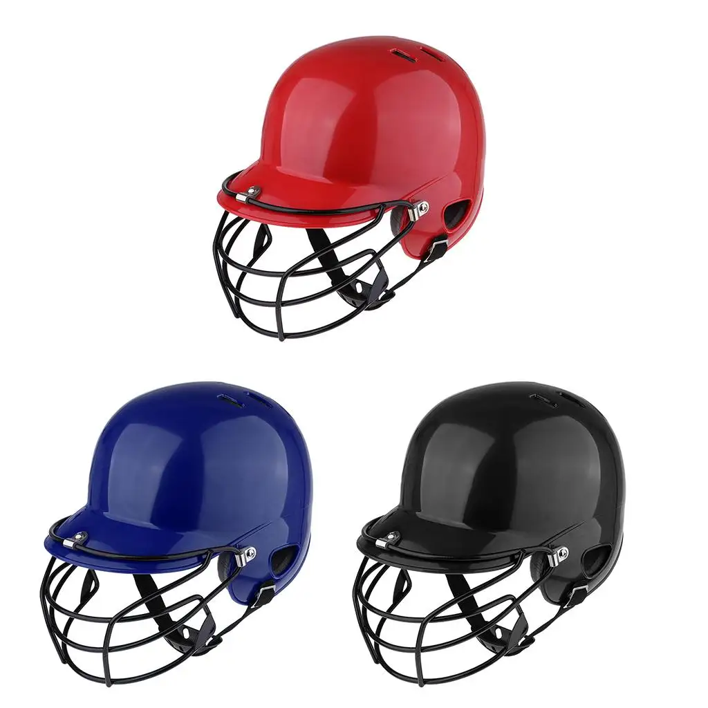 Baseball Batting Helmet Softball Compact Mask Density Impact Head Face Guard with Ear Protector