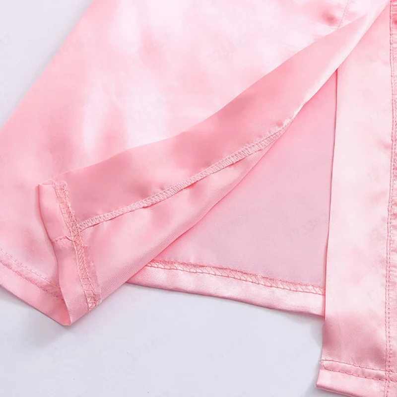 Child Bathrobe Kids Robe Summer Girls Sleepwear Pink Silk Robe Robes Kids Kimono Bath Towel Robe Wedding Spa Party Birthday Children's Clothes 1-5Y