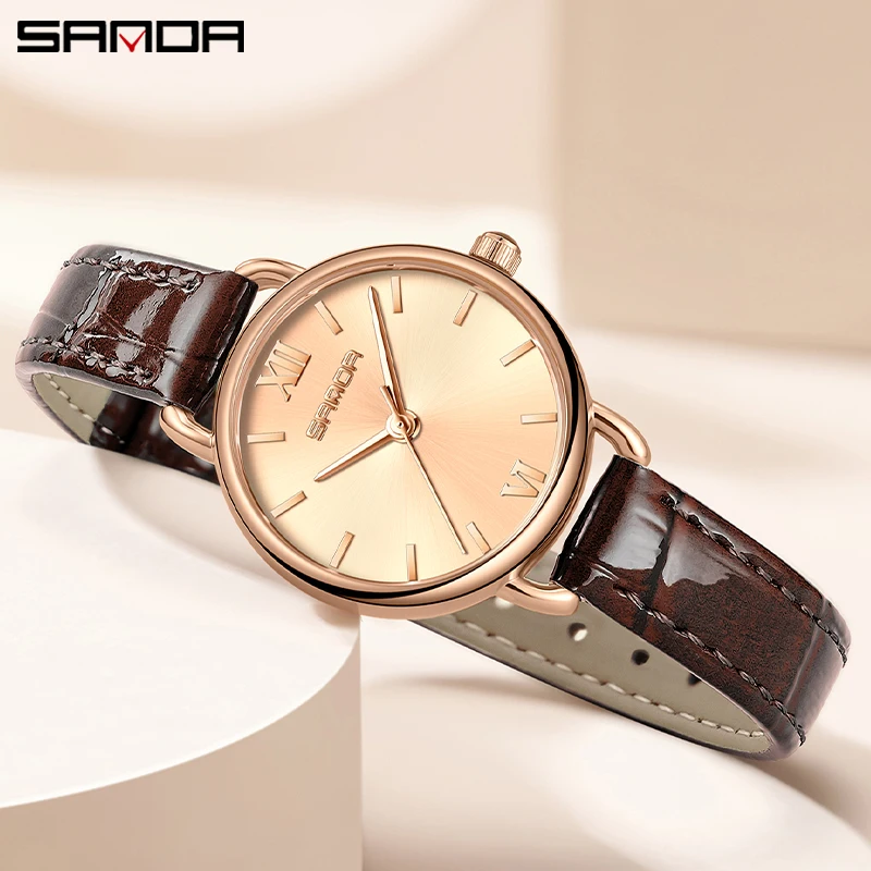 2023 Sanda 1118 New Watch Quartz Watch Fashion lovely Simplicity Waterproof Quartz Women's Belt Green Watch
