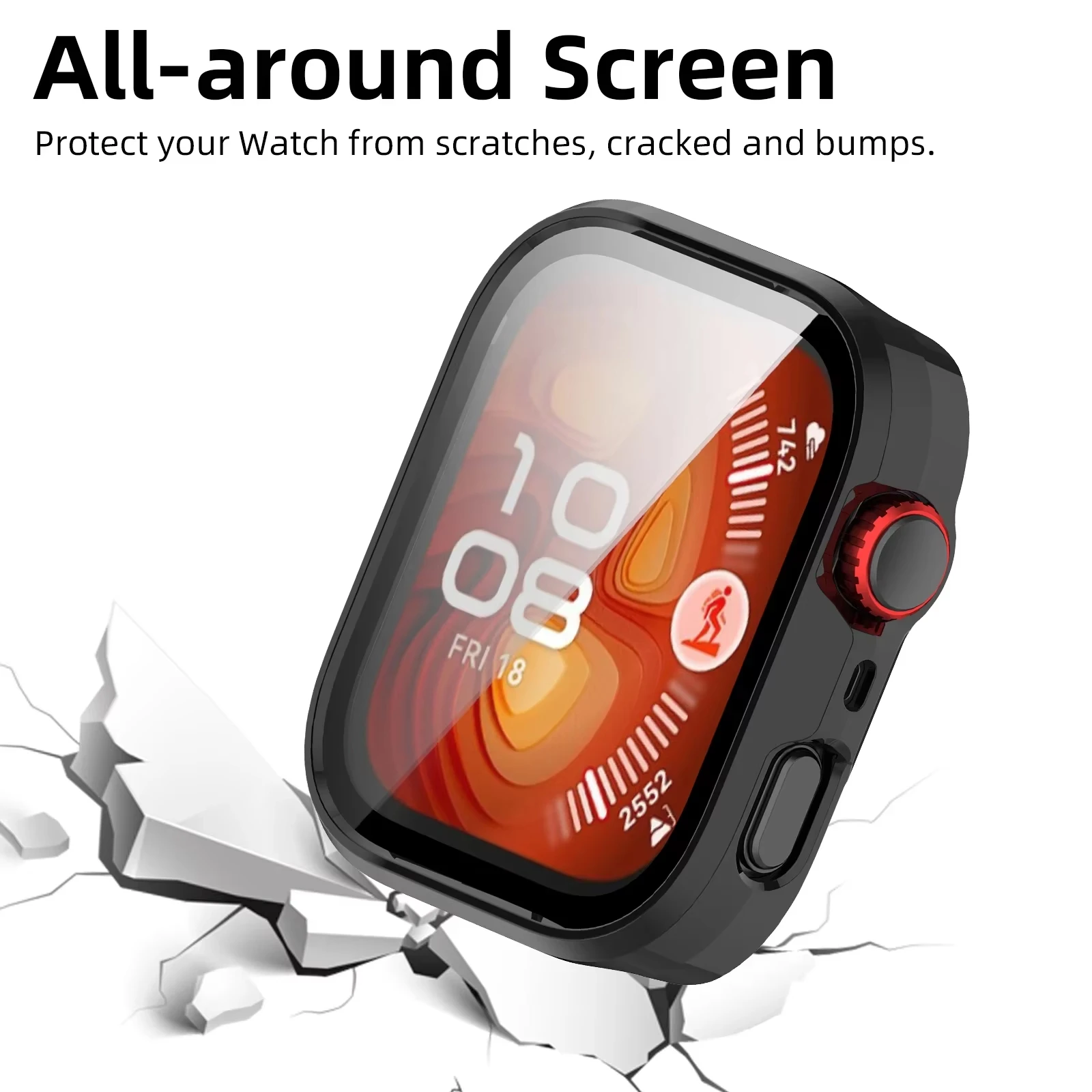 Premium Anti-Scratch Protective Cover with Glass Screen Protector for Huawei Watch Fit 5 Pro
