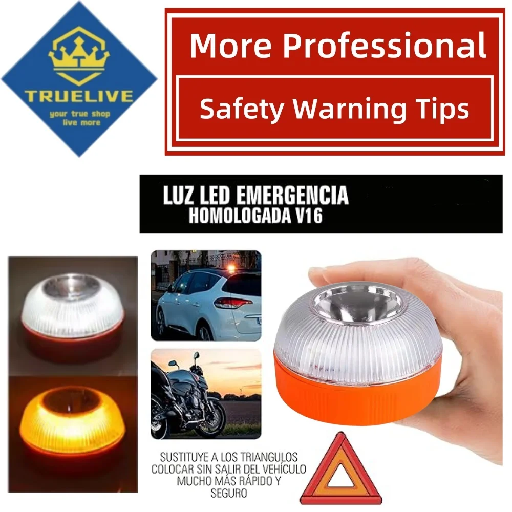 5/3/1PCS V16 LED Car Emergency Light Flashlight Rechargeable Safety Signal Lamp Warning Light Waterproof Beacon Lamp emergency light led light
