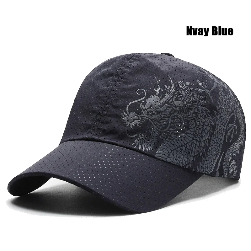 Ny stil sommar basebollkeps Snabbtorkande lufthål kinesisk drake mode unisex utomhus fritids sport solskydd_voghion.com