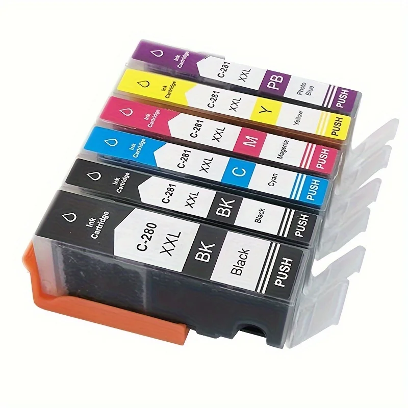 Einkshop PGI-280 CLI-281 PGI280 Ink Cartridge for Canon PGI 280 CLI 281 CLI281 PIXMA TR7520 TR8520 TS6120 TS8120 TS9120 Printer - 2