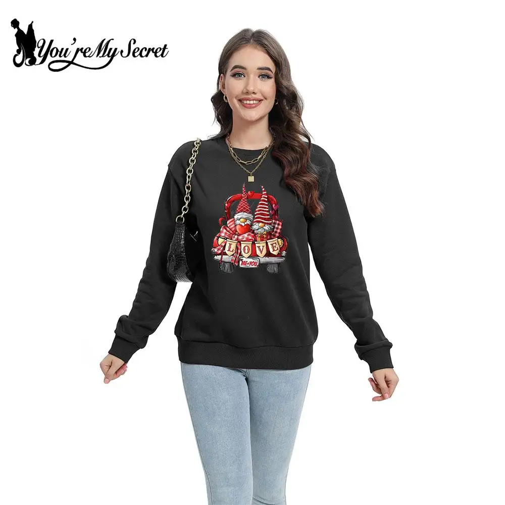 

[You're My Secret] Christmas Holiday Party Hoodies Women Casual Santa Claus Printing Hooded Autumn Winter Warm Hoody Clothes