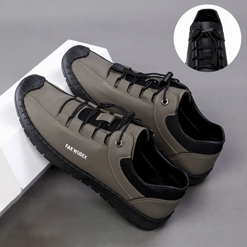 

Fashion New Men Sneakers Comfortable Leathe Casual Shoe for Men Soft Sole Running Shoes Designer Lace-Up Men Working Shoes 2024