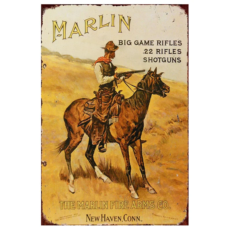 ウエスタンカウボーイの金属製のブリキの看板,ヴィンテージのポスター