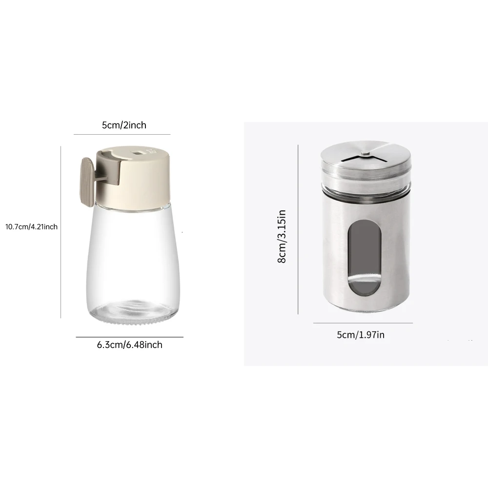 Glass Salt Shaker Dispenser Precise Quantitative Seasoning Bottle Once Sprinkle 0.5 Grams Family Picnic Cooking Camping