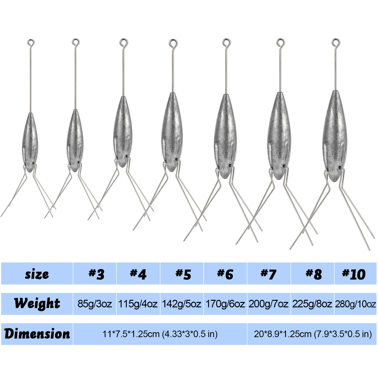 Oz Sea Fishing Weights 2pcs Surfcasting Fishing Sinker Long