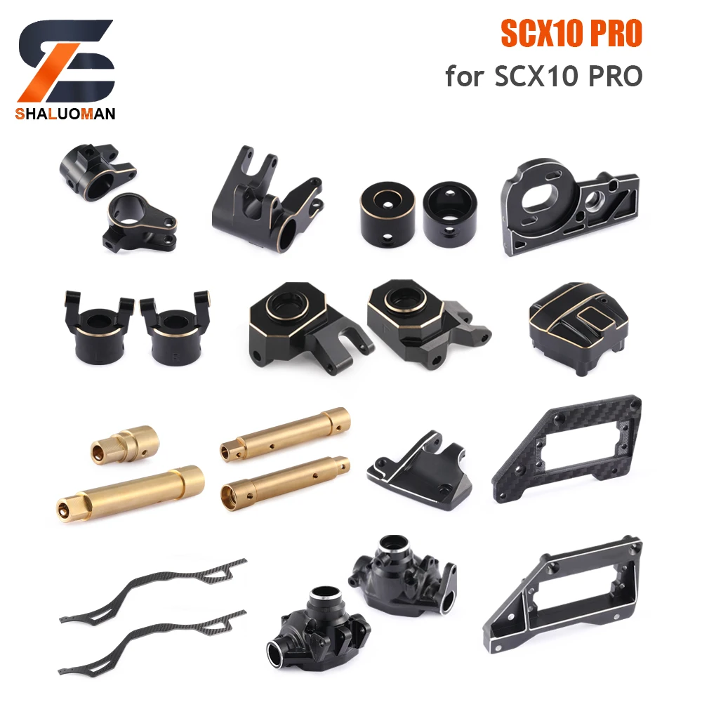Shaluoman Rivestimento Nero Ottone Fuso A Snodo C Hub Carrier Axle Tube Link Mount Per 1/10 Rc Crawler Axial Scx10 Pro Upgrade