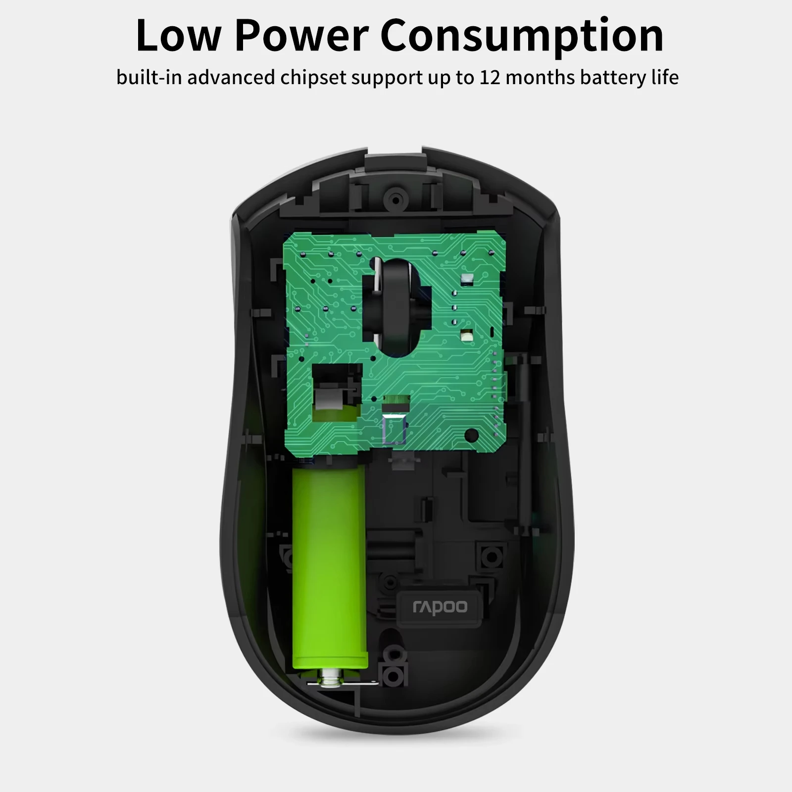 Wireless Mouse Rapoo 7200M Multi-Mode Wireless Mouse Noiseless Bluetooth Mouse 1600DPI Bluetooth 3.0/4.0 RF 2.4GHz for Three Devices Connect