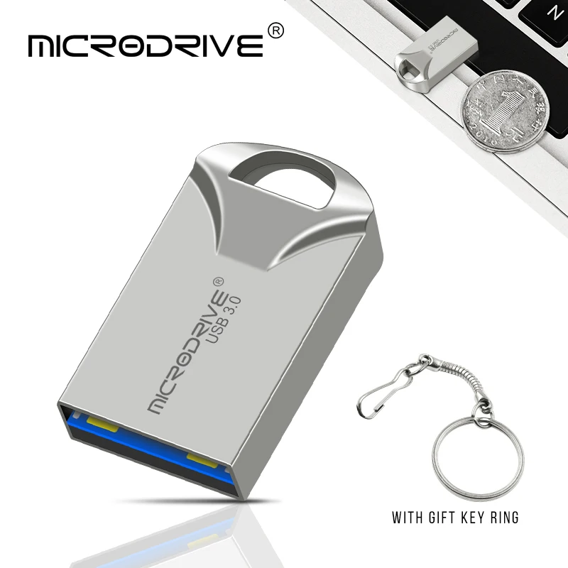 USB 3.0 flash drive Super Mini pen drive 64GB 32GB pendrive USB Metal stick 128GB memory stick Real capacity flash