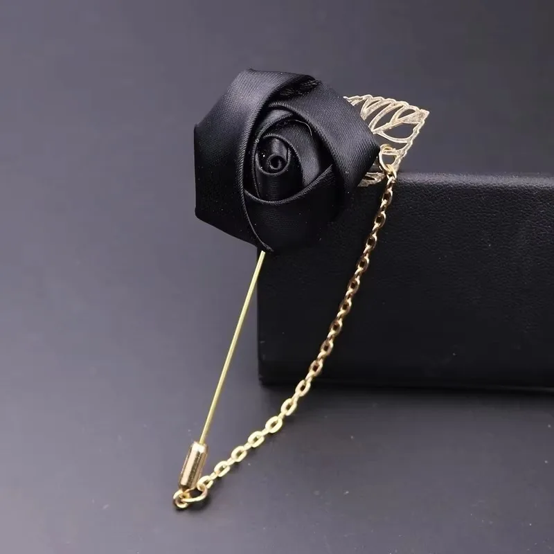 For Women and Men Clothing Dress Accessories 1pcs Men's Suit Rose Flower Brooches Pins Canvas Fabric Ribbon Tie  Brooch