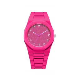 Middle Eastern Inspired Dopamine Quartz Fashion Watches - Waterproof Stainless Steel Design (Pink)