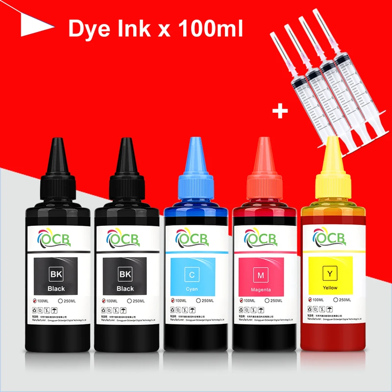 100ML Refill Dye ink HP 301 302 304 305 Xl Printer Ink Deskjet 2540 2050 2510 2620 2630 2632 5030 5020 3720 3730 Dye ink