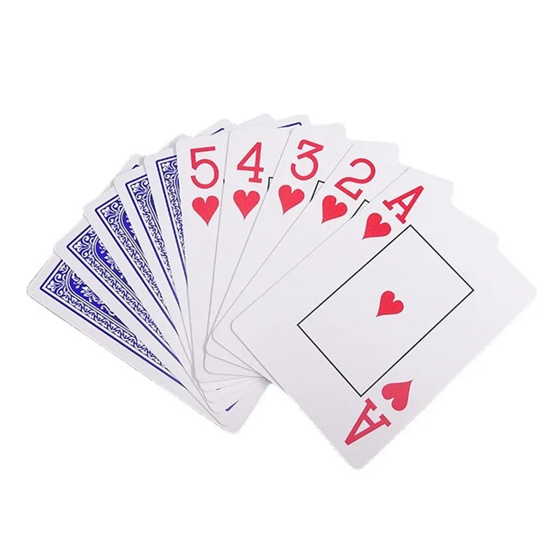 Playing Cards Plastic Playing Cards Poker Set PVC Waterproof Playing Cards 54PCS Big Character Texas Poker Set In Case Washable Flexible