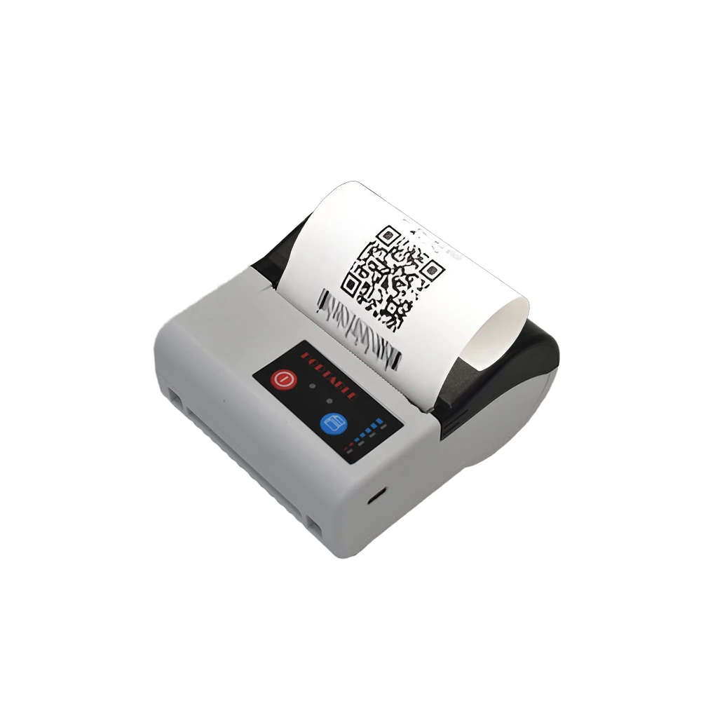 80mm 포켓 열전사 라벨 프린터 무선 블루투스 휴대용 미니 영수증 프린터 가죽 케이스 포함