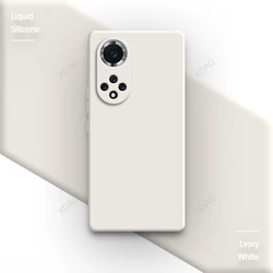 Luxurious Shockproof Liquid Silicone Phone Case - Pure Color Back Cover for Huawei Nova 9 (Lvory White)