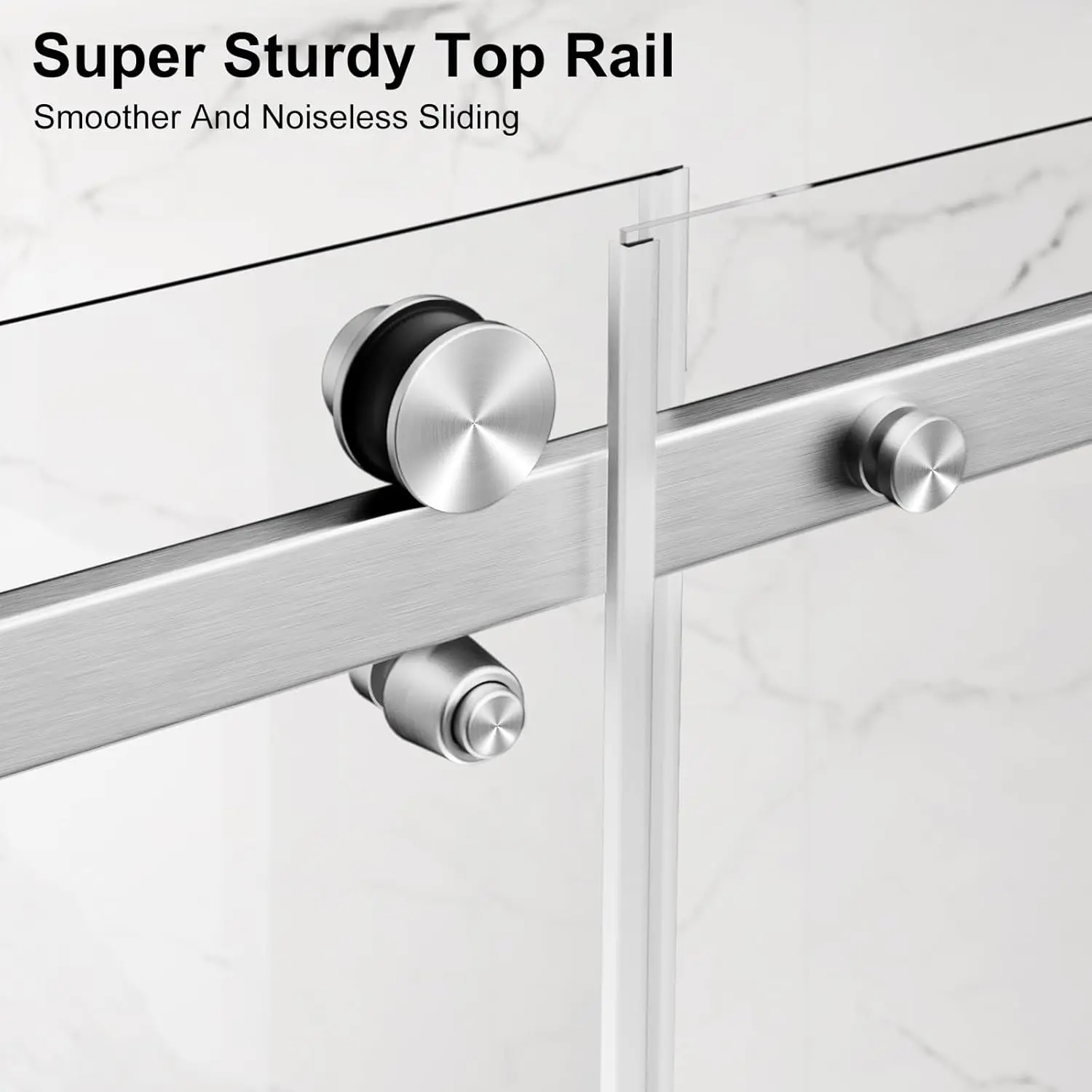 56-60"" W X 72"" H Frameless Sliding Shower Door, Water Repellent Shower Glass Door With 5/16"" (8Mm) Clear Sgcc Tempered 2