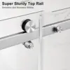 56-60"" W X 72"" H Frameless Sliding Shower Door, Water Repellent Shower Glass Door With 5/16"" (8Mm) Clear Sgcc Tempered 2
