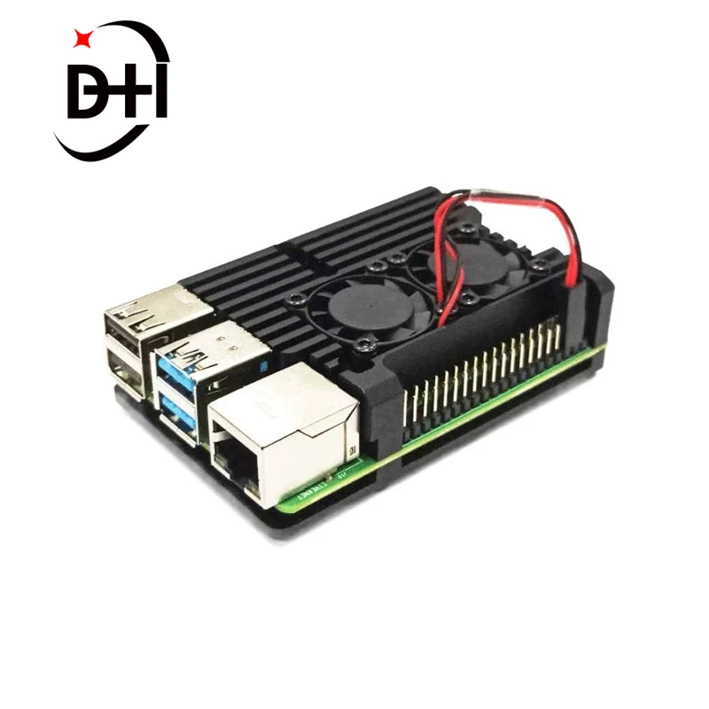 Per Raspberry Pi 4 4B Custodia Custodia Copertura In Alluminio Cnc Ventola Di Raffreddamento Dissipatore Di Calore Per Raspberry Pi 4 Modello B