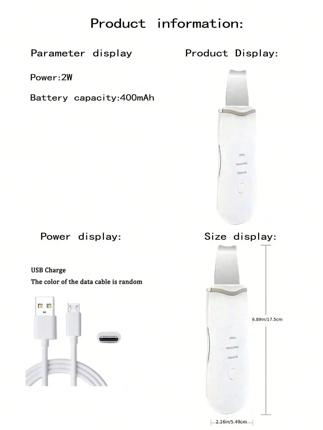 Ultrasonic Skin Scraper Deep Cleaning Facial Machine