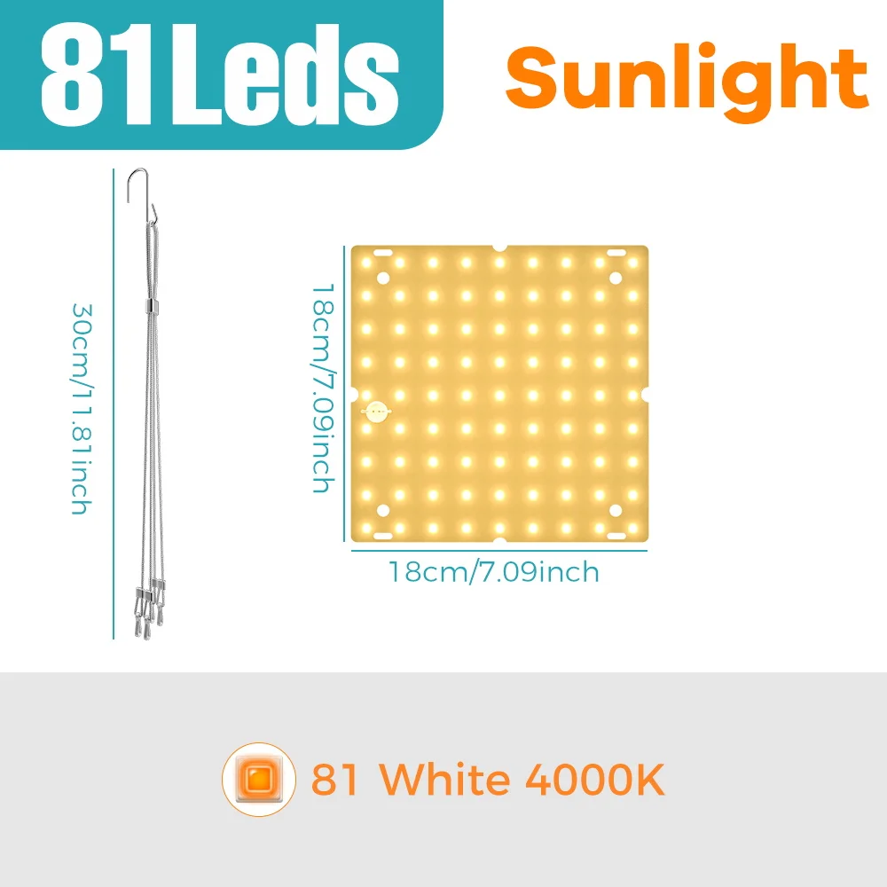 Enhanced Full Spectrum LED Plant Grow Light for Hydroponics and Greenhouse Cultivation
