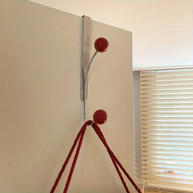 Over-the-Door Iron Hook Rack Easy Install,Heavy-Duty Metal Hooks for Coats,Hats Perfect for Bedroom, Kitchen & Bathroom Storage