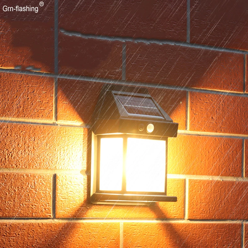 Outdoor Waterproof Solar Wall Light Motion Sensor Porch Lights Auto Sensing Light Control Solar Lamp for Garden Door Lighting
