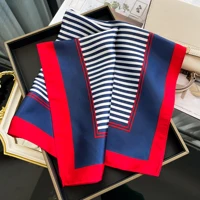 Luxury Silk Hair Square Scarf Women Satin Neck Tie Hand Wrist Foulard Summer Print Shawl Wraps Head Kerchief Hijab Bandana New 6