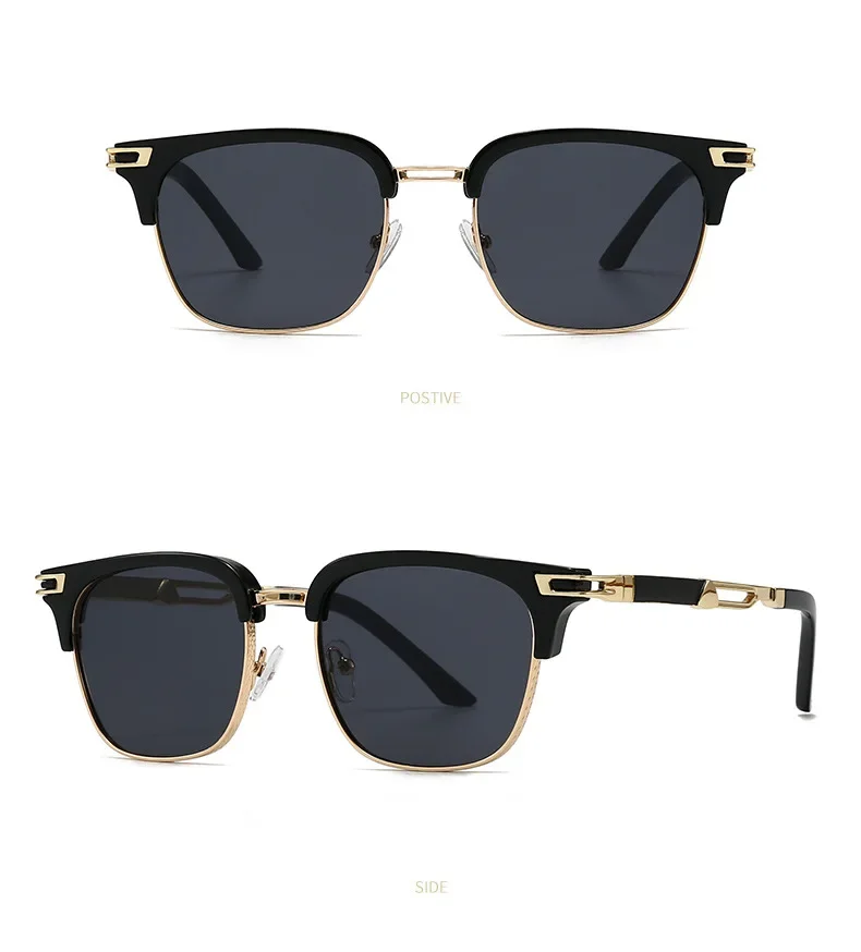 Neue Mode Metall Kleine Rahmen Quadratische Metall Designer männer und frauen Sonnenbrille Einfache Linie Stern Geformt Gleichen Stil sonnenbrille – Detail 11