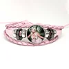 Melanie Martinez Fairy Girl Y2K Pink Leather Bracelet Glass Cabochon Button Multilayer Bangles Wristband Gift 5