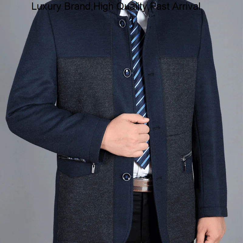 

2023 In new man in the spring and autumn woolen cloth loose leisure business coat collar