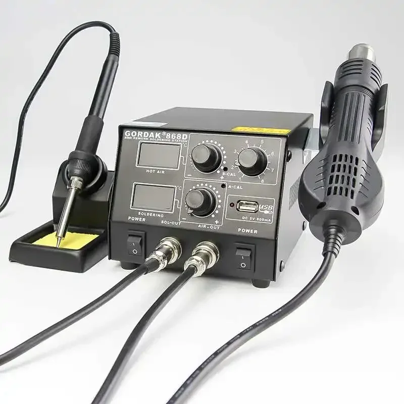 GORDAK 868D 2 in 1 500W Soldering Station SMD Rework Station Hot Air Gun Electric Solder iron For Welding Repair tools 3
